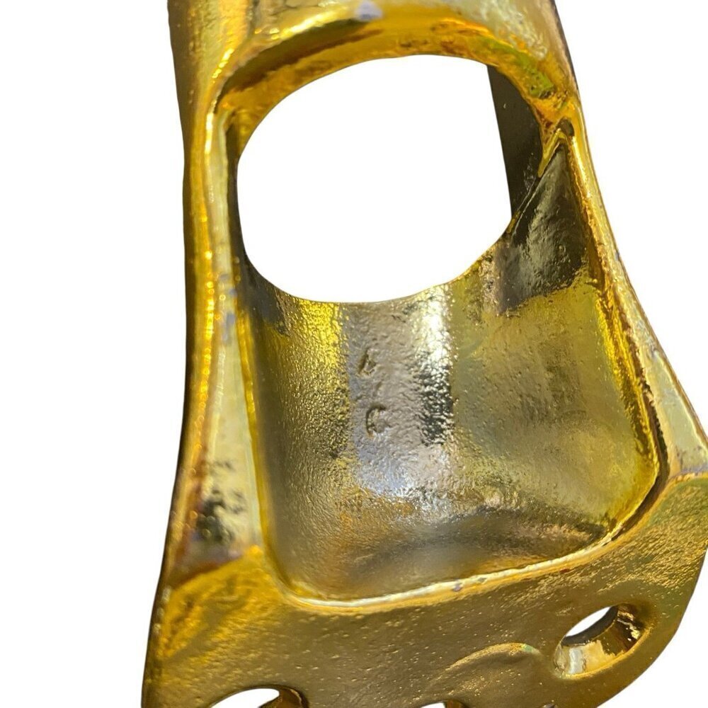 Flag Pole Holder Lightweight Gold Painted Aluminum 6.5 Inch Holds 1 inch Pole - Picture 2 of 4